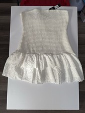 Fashion Nova Ani Eyelet Micro Mini Dress White 2X NWT Strapless