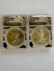 2 2021 ANACS MS70 Silver Eagle Type 2 First Strike US Coin