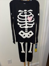 Carter  s 2-Piece Skeleton Halloween Pajama Set PJ  s NEW NWT 12 Girls Pink Heart