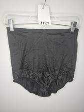 Vintage Vanity Fair Tricot Nylon Black Panties Lace Detail Size 5