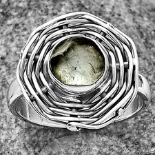 Natural Aquamarine Rough - Brazil 925 Sterling Silver Ring s.8.5 Jewelry R-1445