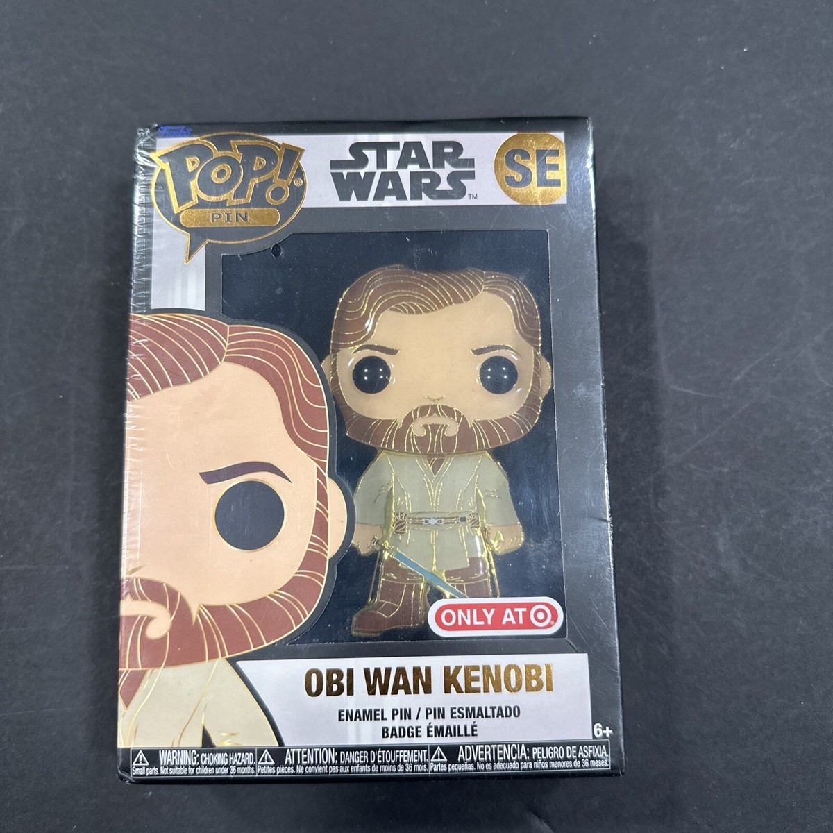 RARE Gold Glitter Funko Pop! Pin: Star Wars - Obi-Wan Kenobi