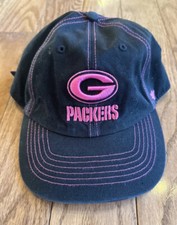 Green Bay Packers New Era ‘47 Adjustable Black Pink Women's Hat Cap
