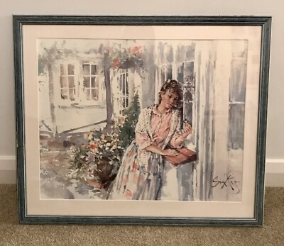 GORDON KING Hochwertiger gerahmter Druck ''THE DOORBELL'' Türklingel Holz 24'' x 20''