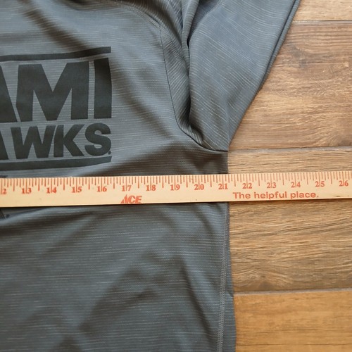 Miami Redhawks Shirt Mens Large Grey Adidas Hooded Athletic Performance Active - Picture 3 of 9