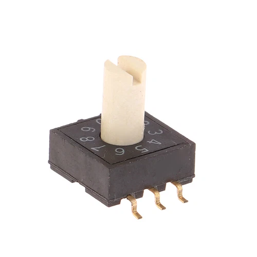2Pcs RM3HAF-10 Rotary Dial Switch 10 0-9 Coding Switch Patch 3:3 With Handle