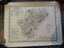 DUFOUR - Carte ancienne originale - CHARENTE - 16 - Myriametres & lieux de poste