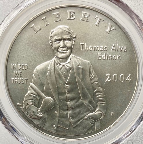 2004-P Thomas Alva Edison Silver Dollar PCGS MS-70 - Picture 3 of 4