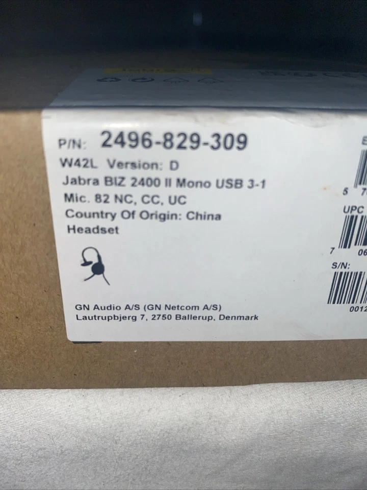 Jabra Biz 2400 II USB Mono CC Wired Headset  NEW. M - Image 2 of 4