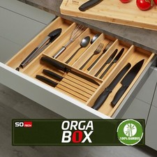 ORGA-BOX® Bambus Besteckeinsatz ausziehbar Besteckkasten Einsatz für Alno Küchen