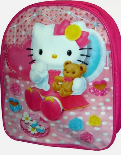 Hello Kitty rosa Rucksack Mädchen Kindergarten Schultasche von Sanrio 12" BRANDNEU - Bild 2 von 3