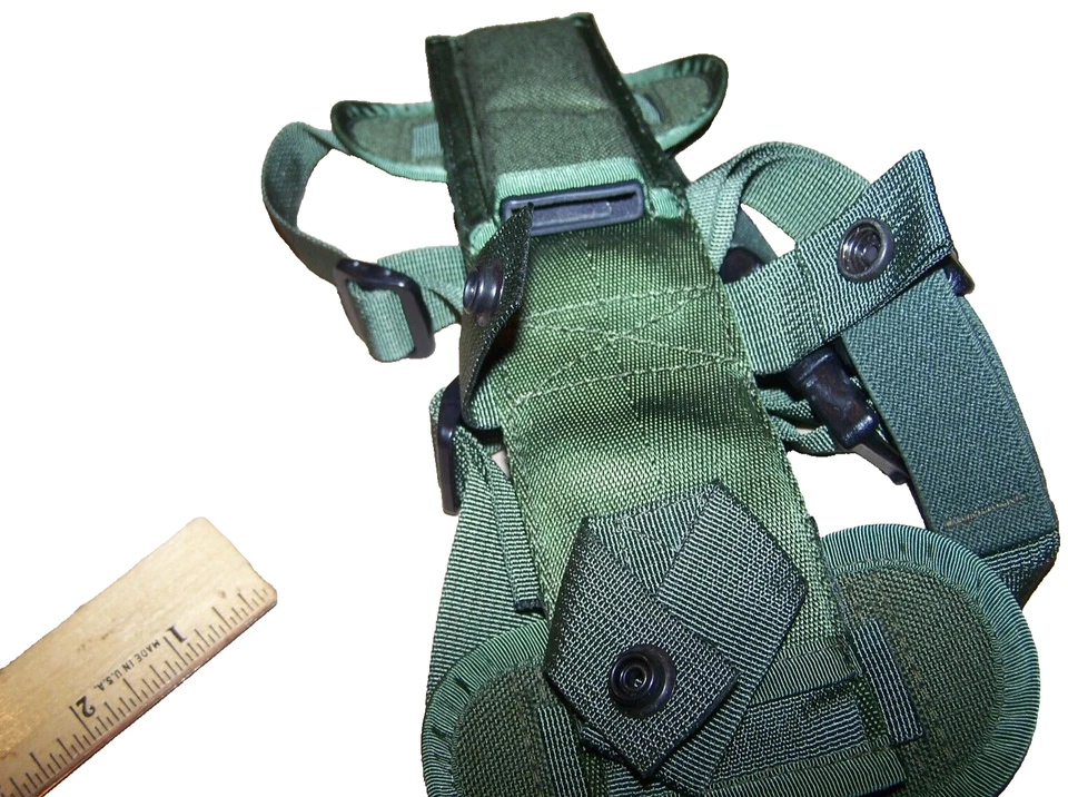 Funda Ontario para sistema de hoja fija ASEK correas para piernas nailon verde supervivencia piloto Foto 4 de 4