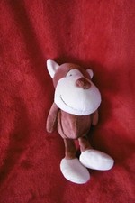 Peluche Bouillotte Sèche Chien? Singe? Beige Marron LOGITOYS micro ondes  26 cm