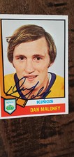 1974-75 OPC SIGNED CARD DAN MALONEY KINGS BLACKHAWKS RED WINGS MAPLE LEAFS # 172