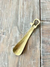 Antique Solid Brass Shoehorn 7.75 Vintage Knick Knack Gift Idea