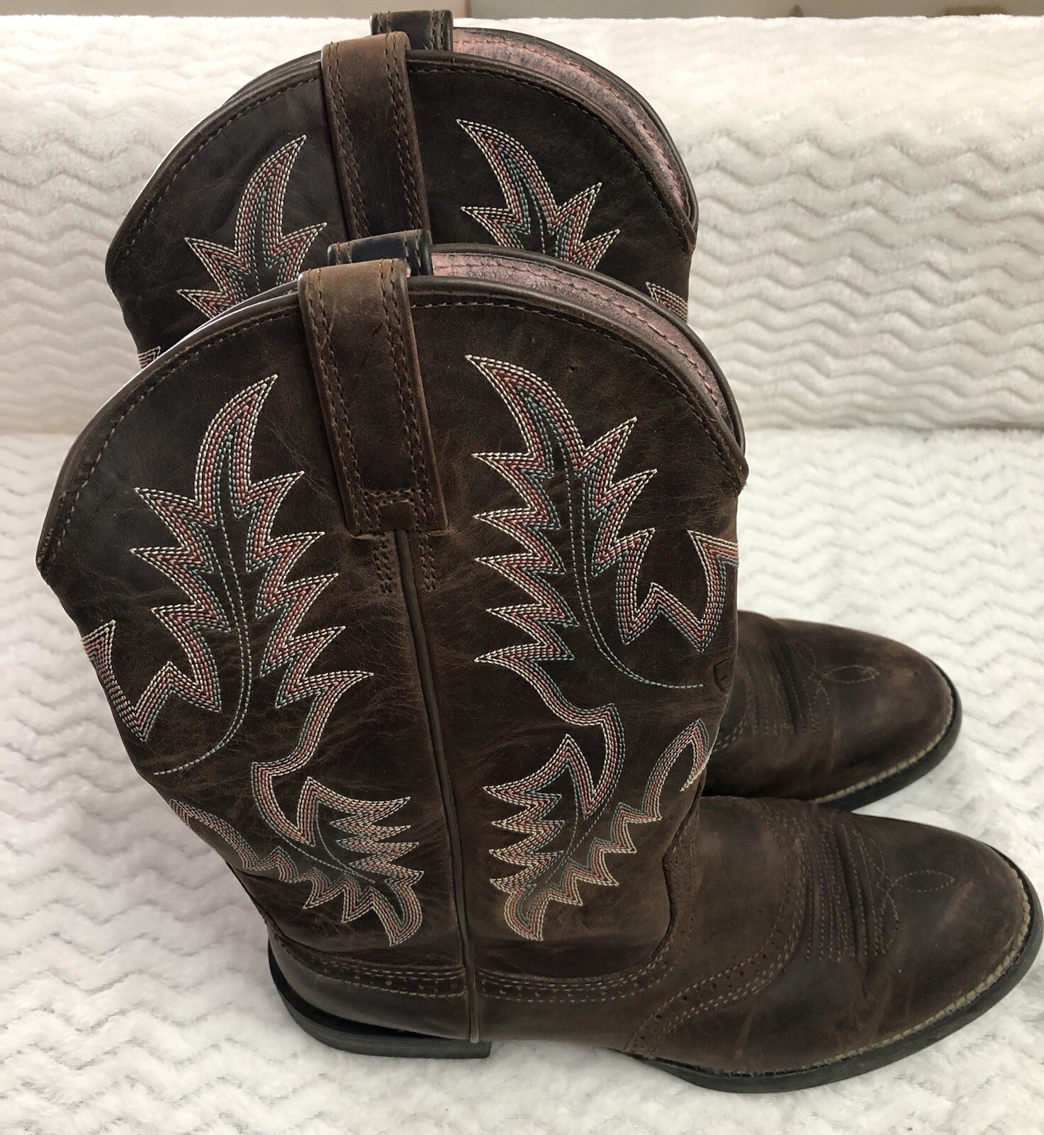 Ariat Women’s Heritage Stockman Western Cowboy Brown Leather Boots Size