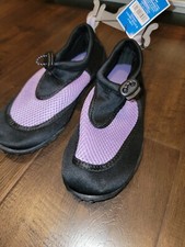 West Loop Girls Water Shoes Purple and Black Sz Medium Large 2 3 4 5 New NWT