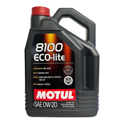 5 Liter MOTUL 8100 eco-lite 0W-20 Motoröl GM / Opel dexos1 Gen3 Ford Fiat 0W20