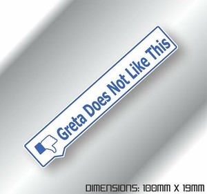 Greta Does Not Like This 100mm Slap Sticker Decal Jdm Funny Humor Hoon V8 Turbo Ebay