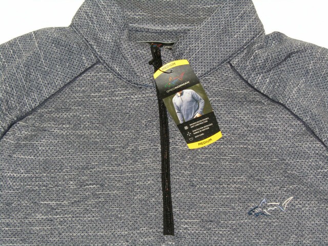 Greg Norman 1/4 Zip Navy Grey Fleece Pullover Natural Performance Sweater Sz XX for sale online 