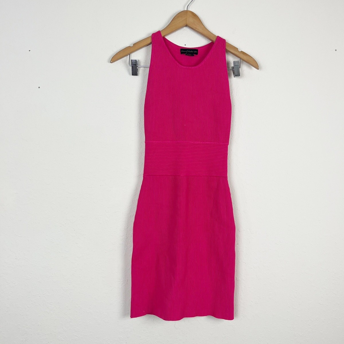 house of harlow hot pink dress House Of Harlow Hot Pink Knit Bodycon Dress Size XS