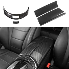 For Benz C-Class GLC 2015-2021 Carbon Fiber Central Console Armrest Box Cover 4X
