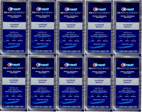 CREST WHITESTRIPS 3D WHITE SUPREME BRIGHT FLEXFIT 10 POUCHES/20 STRIPS FLEX-FIT