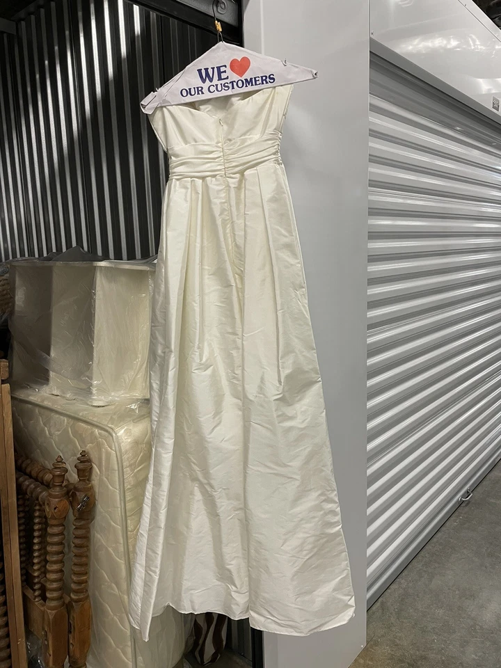 Mujer Alvina Valenta Maids Talla 2 Blanco Sedoso Tafetán Vestido 100% Poliéster  Foto 3 de 4