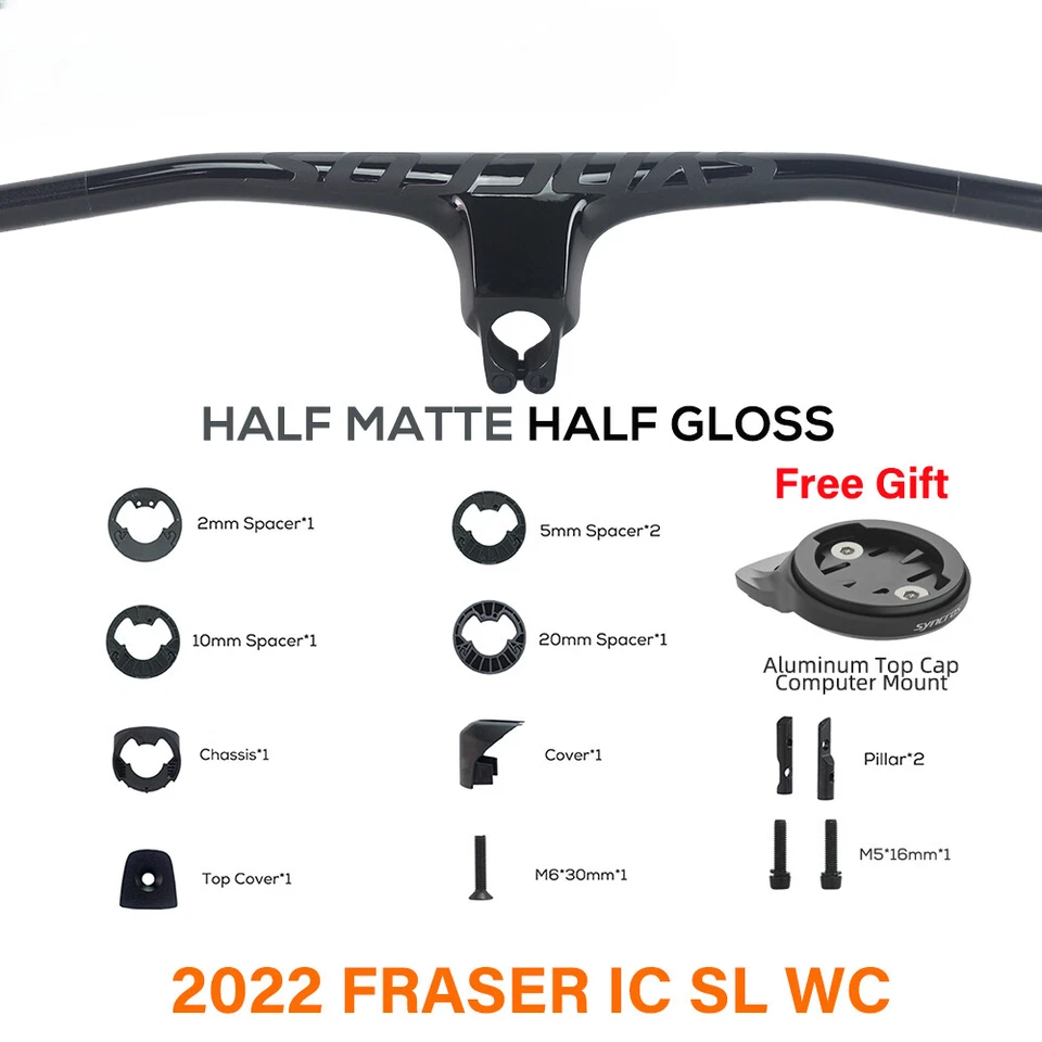 -20° Full Carbon Fibre MTB Bicycle Integrated Handlebar 70/80/90/100mm*680-740mm - Image 2 of 4