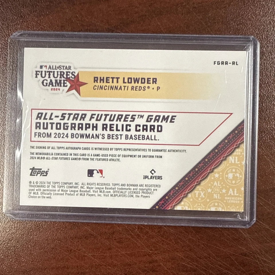 Rhett Lowder 2024 Bowman's Best Futures Game Worn Relic Auto Orange /25 🔥🔥 - Image 3 of 4