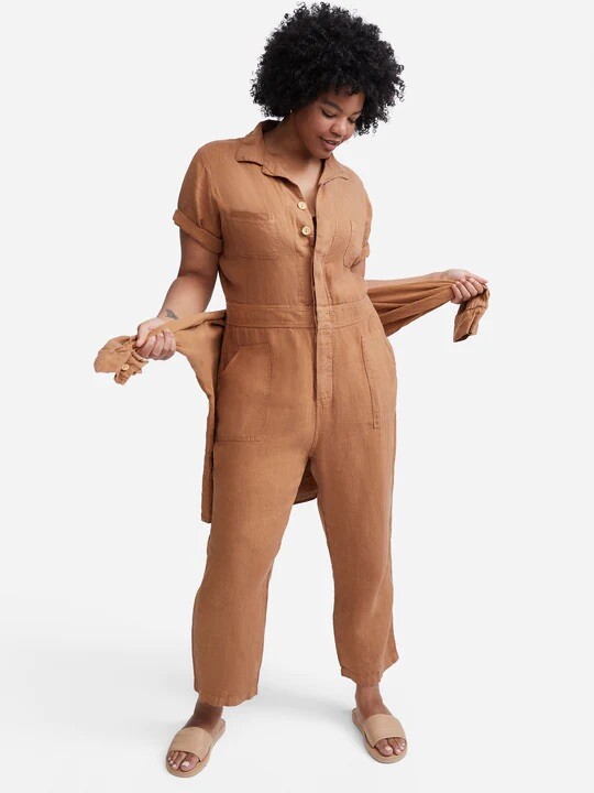 日本未入荷!! ◆MATE the Label◆ Linen Short Sleeve Jumpsuit 日本未入荷!! ◇MATE the Label◇ Linen Short Sleeve Jumpsuit