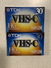 2 TDK VHS-C TC-30HG Ultimate Camcorder Video Tapes 30 Minutes Blank New Sealed