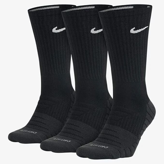Unisex Nike 3Pk Everyday Max Cushioned CREW Training Socks,SIZE:MEDIUM/LARGE/XL