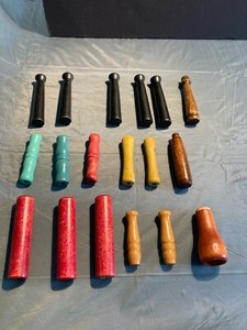 Vintage Arts and Crafts Wooden Handle Pieces Painted or Finished Lot of 18