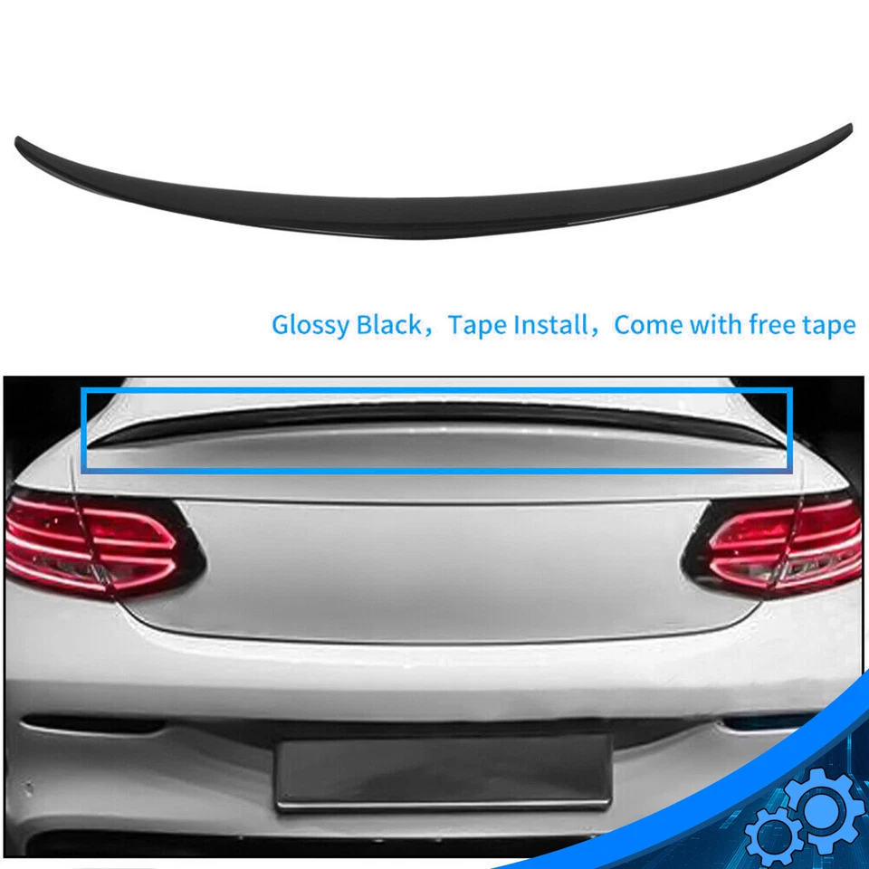 For 2015-2021 Mercedes W205 C200 C Class Sedan Gloss Black Trunk Spoiler Wing Foto 4 de 4