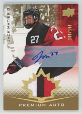 2021-22 Upper Deck Team Canada Juniors 160/199 auto Jack Matier Jersey 3 colors
