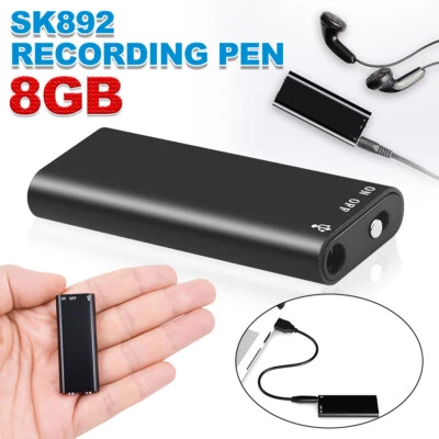 96Hrs Mini Spy Voice Activated Recorder Audio Sound Record Device 8GB MP3 Player