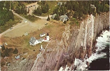 Air View of Pemaquid Light And Sea Gull Gift Shop, Pemaquid, Maine Postcard