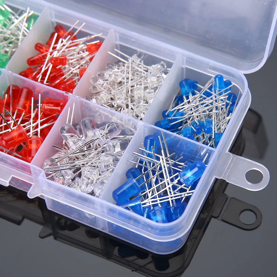 White Yellow Red Green Blue Assorted Kit DIY 300pcs 3mm 5mm LED Diodes Emitting - Image 3 of 4