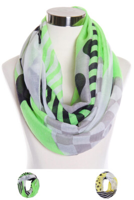 ScarvesMe Women's Fashion Multi Pattern Triangle Print Infinity Scarf