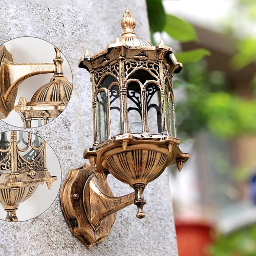 Outdoor Retro Exterior Wall Light Fixture Shade Lamp Lantern Sconce Porch Light - Picture 4 of 12