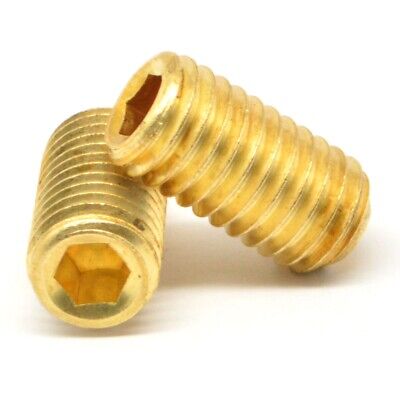 1/4-20 X 1/2 Slotted Set Screw Flat Point Brass Package Qty 100 1/4-20 X 1/2 Slotted Set Screw Flat Point Brass Package Qty 100