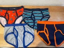 Wonder Nation Boys Brief Underwear 4 Pack XL 14-16 100 Cotton Dino Stripe