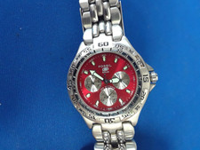 FOSSIL BLUE MEN WATCH BQ 9052 SILVER TONE RED DIAL