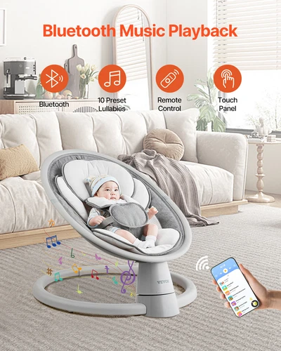 VEVOR Columpio para Bebés con 5 Velocidades Control Remoto 690 x 610 x 520 mm - Imagen 2 de 12