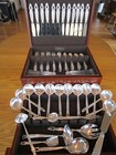 MINT* ACORN BY GEORG JENSEN STERLING FLATWARE SET S-12+SERVERS+CHEST ...
