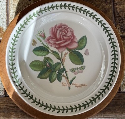 Portmeirion Botanic Garden Dinner Plate Royal Highness Rose 10.5 D, England