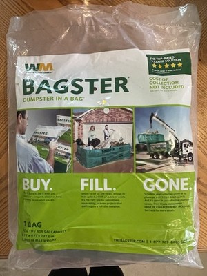 WM Green Waste Management Bagster Dumpster In A Bag Holds 3 cu yd 3300 lbs New