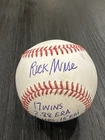 Rick Wise Heavily inscribed Autographed OML Stat Baseball Signed Phillies