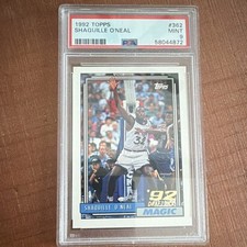 Topps 1992-93 Shaquille O'Neal Rookie #362 PSA 9 Orlando Magic NBA Card